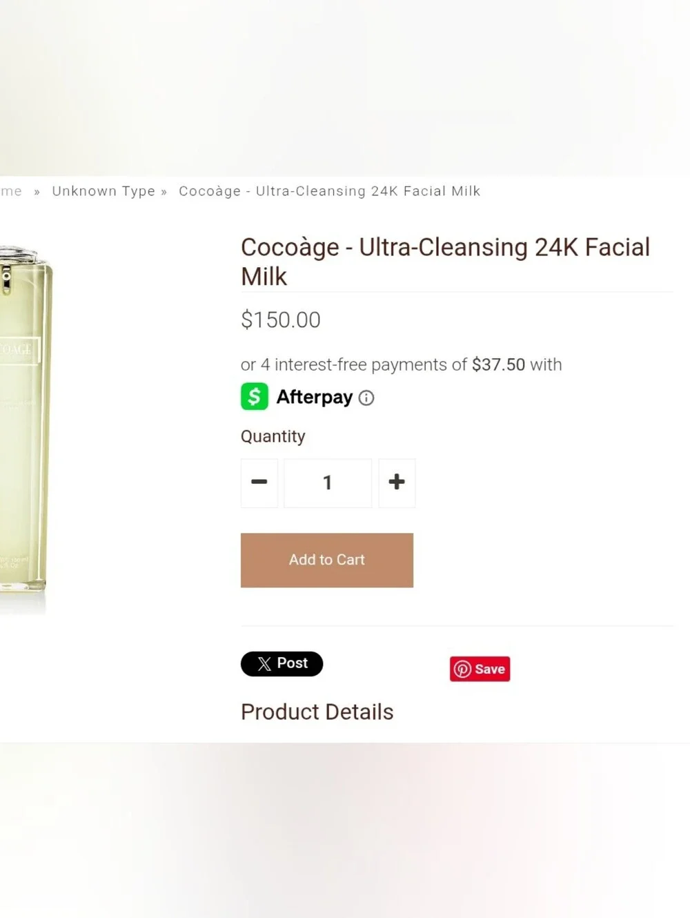 Ultra-Cleansing 24K Facial Milk — Cream